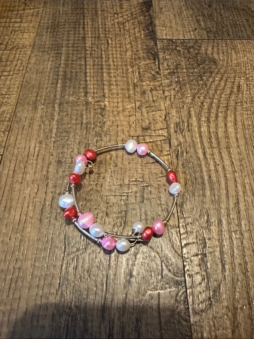 Set of 9 Beaded Stretch Bracelets - Multi-Color Pearl Accent